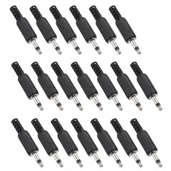20Pcs 1/8″ 3.5mm TS Audio Male Mono Jack 1 Pole, Black