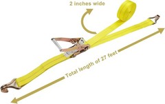 4 Pack 2″ x 27′ Ratchet Straps, 10,000lbs Heavy-Duty Cargo Tie Down with J-Hooks