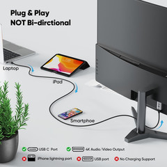 USB C to HDMI Cable Short 1.5FT, 4K USBC to HDMI Cable , Type C to HDMI Cord