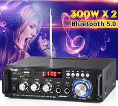 Amplificador de audio estéreo inalámbrico Bluetooth 5.0 de 298 A y 300 W x 2