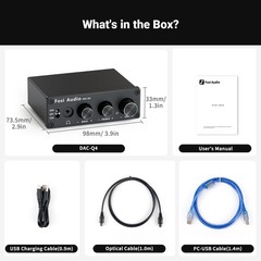Fosi Audio Q4 Headphone Amplifier Mini Stereo DAC 24-Bit 192 KHz USB for Speaker