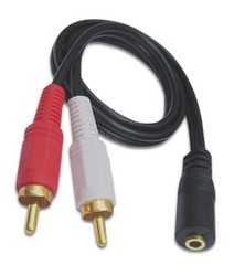 3.5mm Cable Stereo Female Jack to 2 Male RCA to Headphone Plug Adapter 2/4Pcs