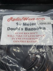 Radiowavz 10DBZ 10M Double Bazooka Mono Band Antenna, 1500W SSB 200W CW, 17ft