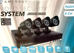 Amcrest 4 Channel 500GB Security System with 4 Bullet Cameres AMDV960H4-4B / NEW
