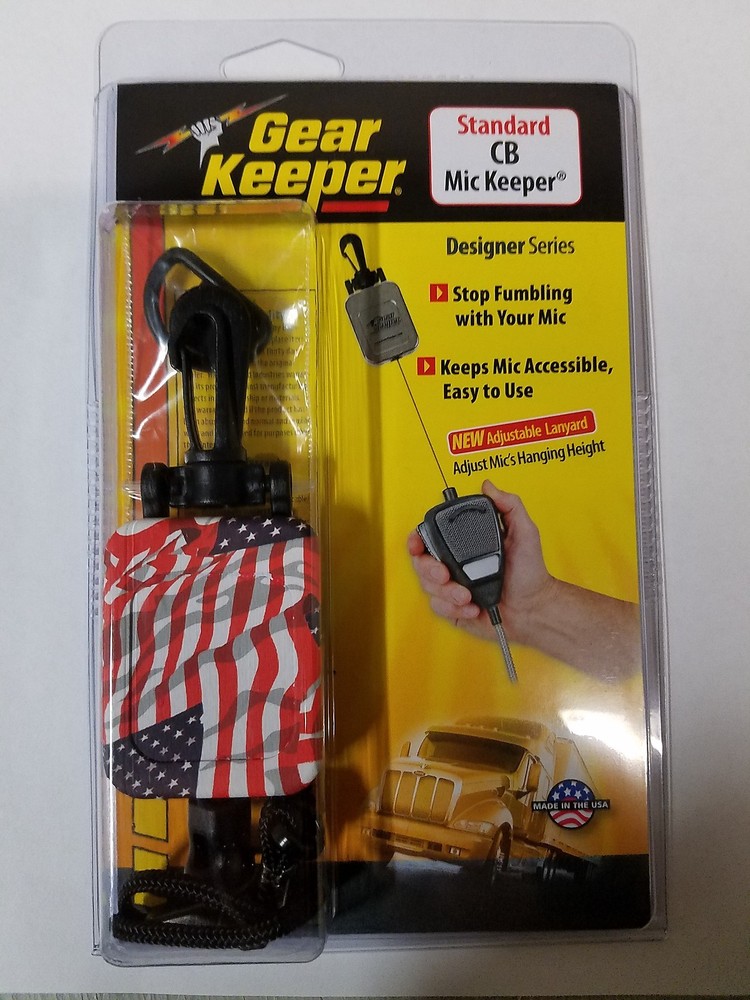 Gear Keeper Flag Stars n Stripes RT2-4212 28″ Retractable CB Microphone Hanger