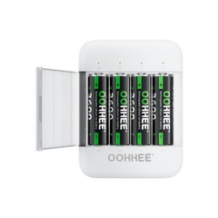 White 4/8/12/16x 1.5V Charger Storage 3600mWh AA Rechargeable Lithium Battery