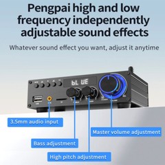300W Bluetooth Amplifier LED Powerful Hifi Stereo Amplifier, 2.0 Channels LP-T2