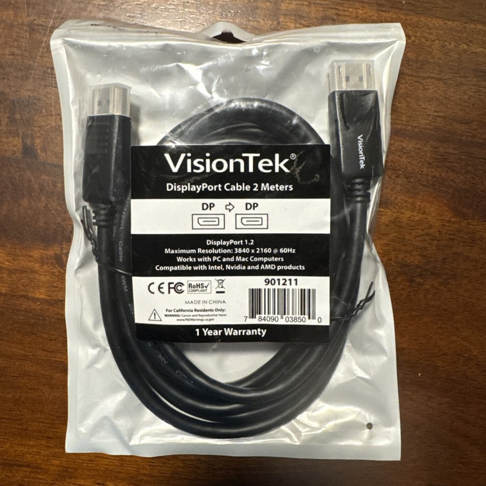 VisionTek 901211 6.6-Feet DisplayPort Male to DisplayPort Male Cable BRAND NEW🔥