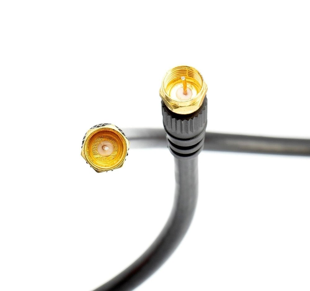 Quality Coaxial Cable 50 FT – BLACK – Triple Shielded w Gold Plated Connectors