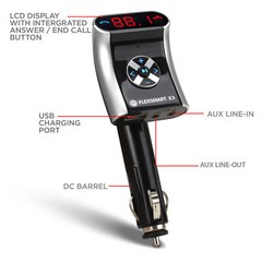 GOgroove FlexSMART X3 Compact Bluetooth FM Transmitter for Your Car or Vehicle