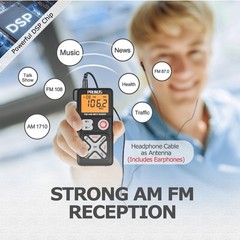 J-988 Pocket AM FM Radio Portable Personal Mini Radio with Digital Tuning LCD…