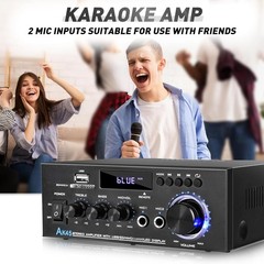 Bluetooth 5.0 Stereo Amplifier Home Audio Max 300Wx2 Power Stereo Receiver AK45