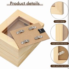 Kigley 6 Pcs 2.5 x 3.5 Inches Picture Frame Mini Rustic Frames brown