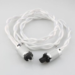 5N OCC US AC Audiophile Carbon Fiber Silver Rhodium Plated HiFi Power Cable NEW