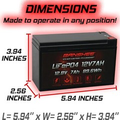 Deep Cycle LiFePO4 Lithium Battery 12V 7Ah SLA Battery Replaces Enduring 6-FM-7