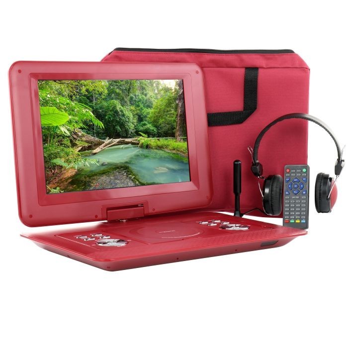Trexonic 14.1 Inch Portable DVD with TV Tuner Player – Red