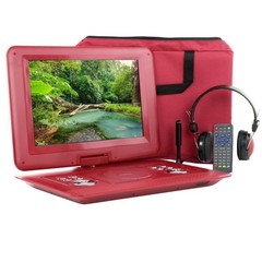 Trexonic 14.1 Inch Portable DVD with TV Tuner Player – Red
