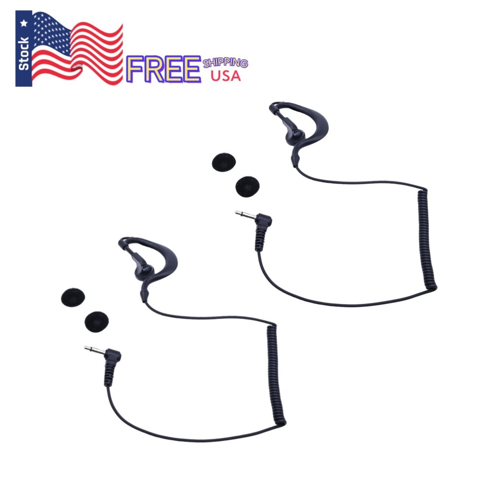 2x 3.5mm Listen Only G Acoustic Police Headset Earpiece for Motorola Speaker Mic