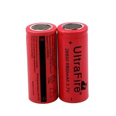 2pcs 26650 Battery UltraFire Rechargeable 3.7V Li-Ion Flat Top For Flashlight