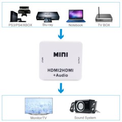 NEW HDMI Input Mini HDMI2HDMI Audio Converter HDMI Extractor Splitter 3.5mm Out