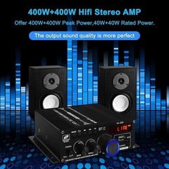 12V 800W Bluetooth HiFi Power Amplifier Mini Audio Digital Stereo FM AMP Remote