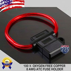 Pick Gauge 8 10 12 14 16 18 AWG ATC In-Line Fuse Holder 100% OFC Copper Wire LOT