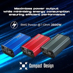 DS18 FRP-2.5K/RD 2500 Watt RMS 1-Channel Full Range Monoblock Car Amplifier Amp