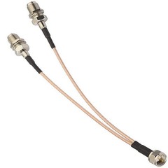 F Type Coax Cable Splitter To F Dual Female 3 Way 50 ohm RG316 Coaxial Cable