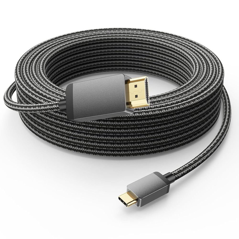 4K USB C to HDMI Cable 30FT, High Speed Type-C to HDMI Cord-Braided,Thunderbolt