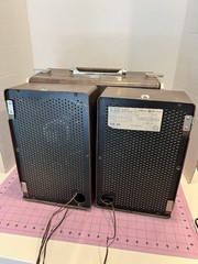 GE VINTAGE TRIMLINE 400 PORTABLE TURNTABLE AMP SPEAKERS SUITCASE Black Chestnut