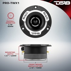 DS18 PRO-TWX1 1” PRO Aluminum Super Bullet Tweeter 240 Watts Peak – Pair