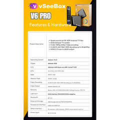 vSeeBox V6 Pro TV Box Support Voice Control Android 14 8KHD Upgraded from V5 Pro