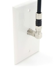 Right Angle Push On Coax Connector – F Type Female to Male Angle Adapter-4 pk