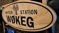 Carved And Painted Wood Callsign Plaque Wall Hanging Sign For Ham/Amateur Radio