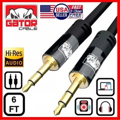 AUX Audio Cable 3.5mm Male to Male For Phone iPhone Samsung Android LG BLACK 6FT