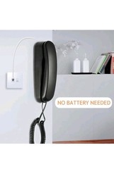 Black Corded Telephone Landline Phone for Home Office Desk Wall Mountable