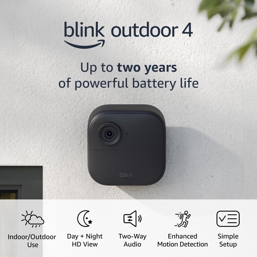 Blink Outdoor 4th Gen Add-on Camera WiFi Security HD Cam – requires sync module