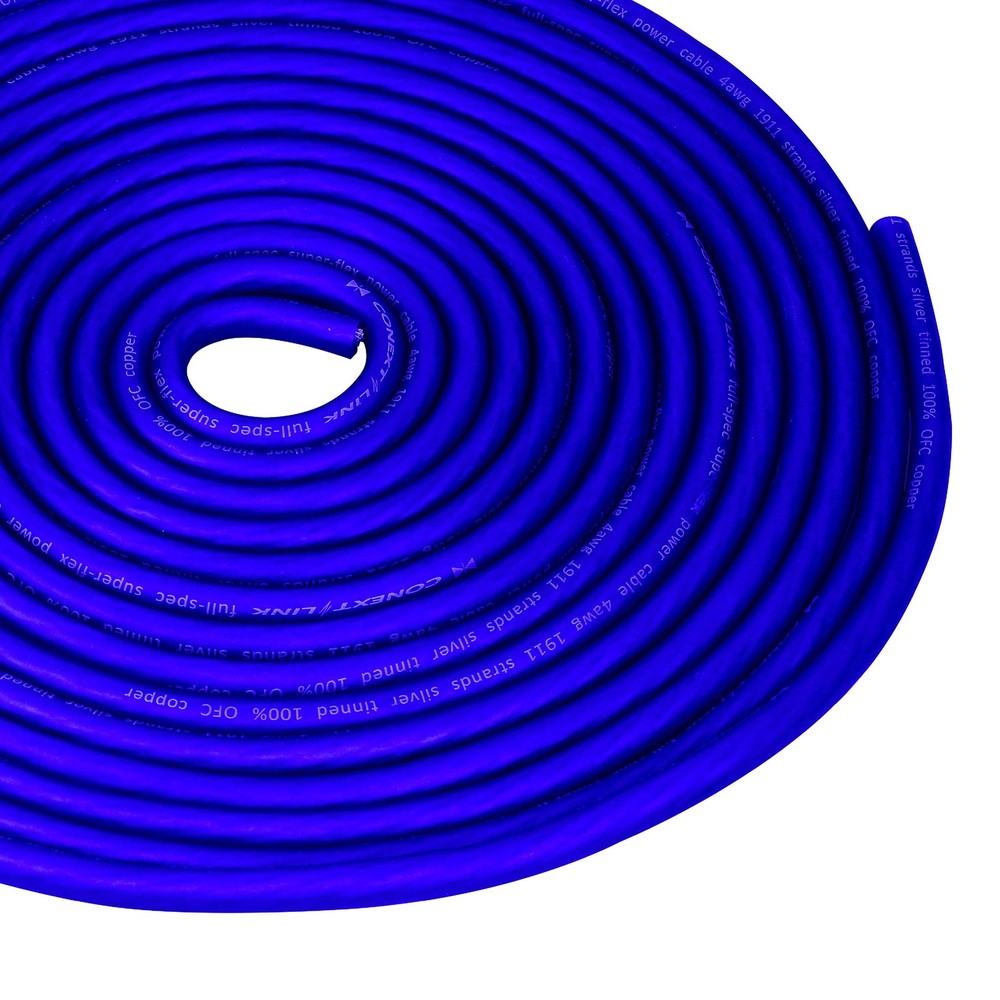 Conext Link 25 FT 4 AWG GA Full Gauge Battery Power Cable Ground Wire Frost Blue