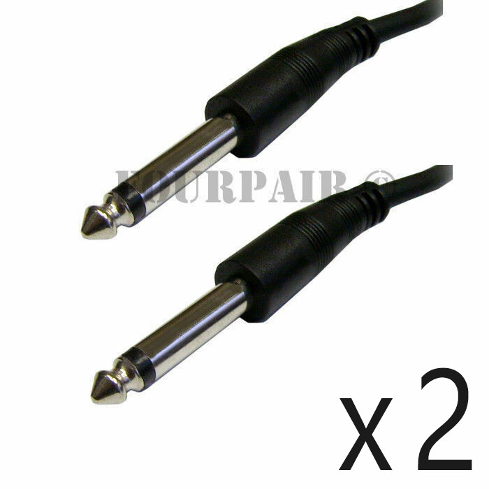 2 Pack – 15Ft 1/4″ Mono Male to Male Audio Patch Cable Guitar AMP Speaker PA