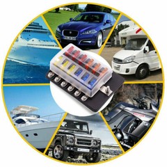 6/12 Way 12V 24V Auto Car Power Distribution Blade Fuse Holder Box Block Panel