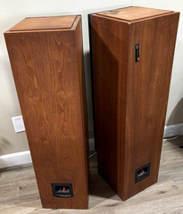 Vintage Set of Two Altec Lansing 508 Speakers TALL HEAVY Woodgrain 41″ AWESOME