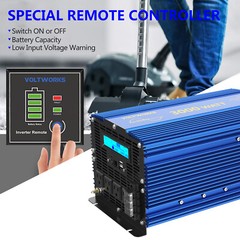 3000Watt Pure Sine Wave Power Inverter 12V DC to 120V AC 4 AC Outlets Dual USB
