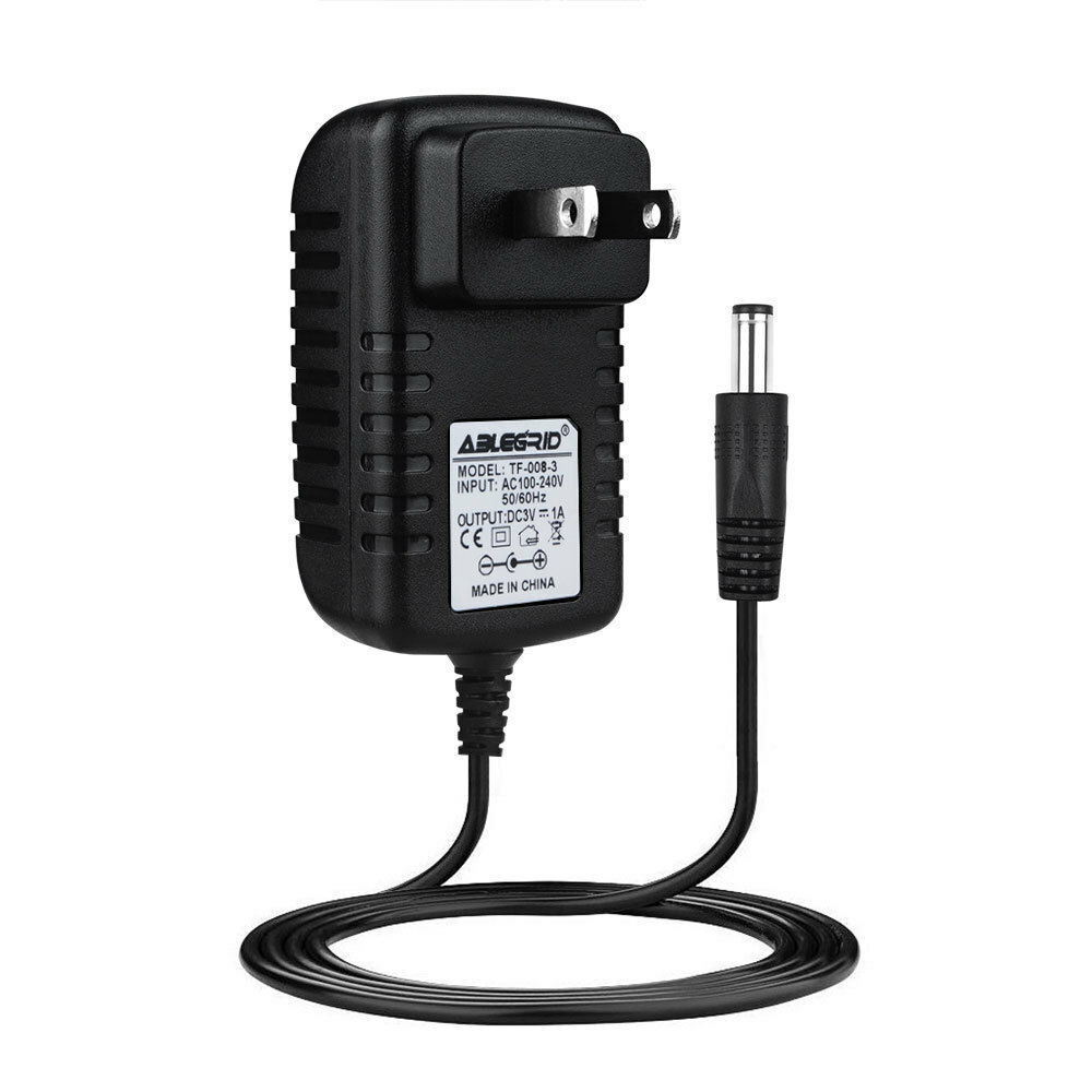 3V 1A 1000mA AC Adapter to DC Power Supply Charger Cord 5.5/2.5mm-2.1mm Plugs