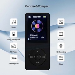 MP3 Player 32GB with Speaker Earphone Portable HiFi Lossless Sound MP3 Mini M…