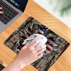 American Flag Eagle rip 9.5 x 7.9 inches, Oak camo