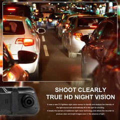4K 10″ Dual Dash Cam Car Rear Mirror View Backup Dual Camera Night Vision IPS