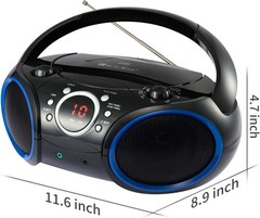 Portable CD Player W/ AM/FM Stereo Radio Blue/Black