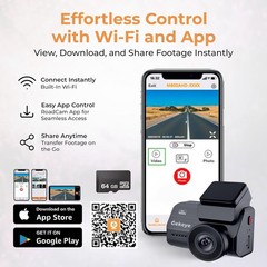 NEW Gekeye M800 4K+1080P Dual Dash Cam Front Rear WiFi GPS 64GB Night Vision