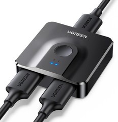 4K@60Hz Bi-Directional HDMI Switch 2-in-1 Out HDR 3D for PS5 Xbox Roku/FireStick