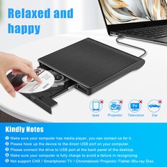 ✅Portable USB 3.0 External CD DVD Drive Burner Writer Player for Laptop Computer